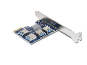 PCIE 1 TO 4 PCI Express 1X Slots Riser Card Mini ITX To External 4 PCI-E Slot Adapter
